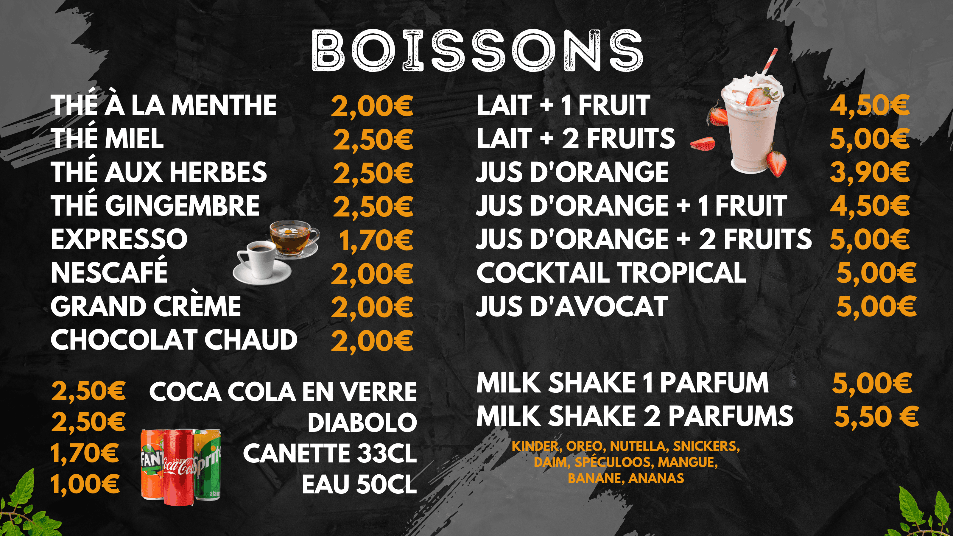 Menu TV BOISSONS