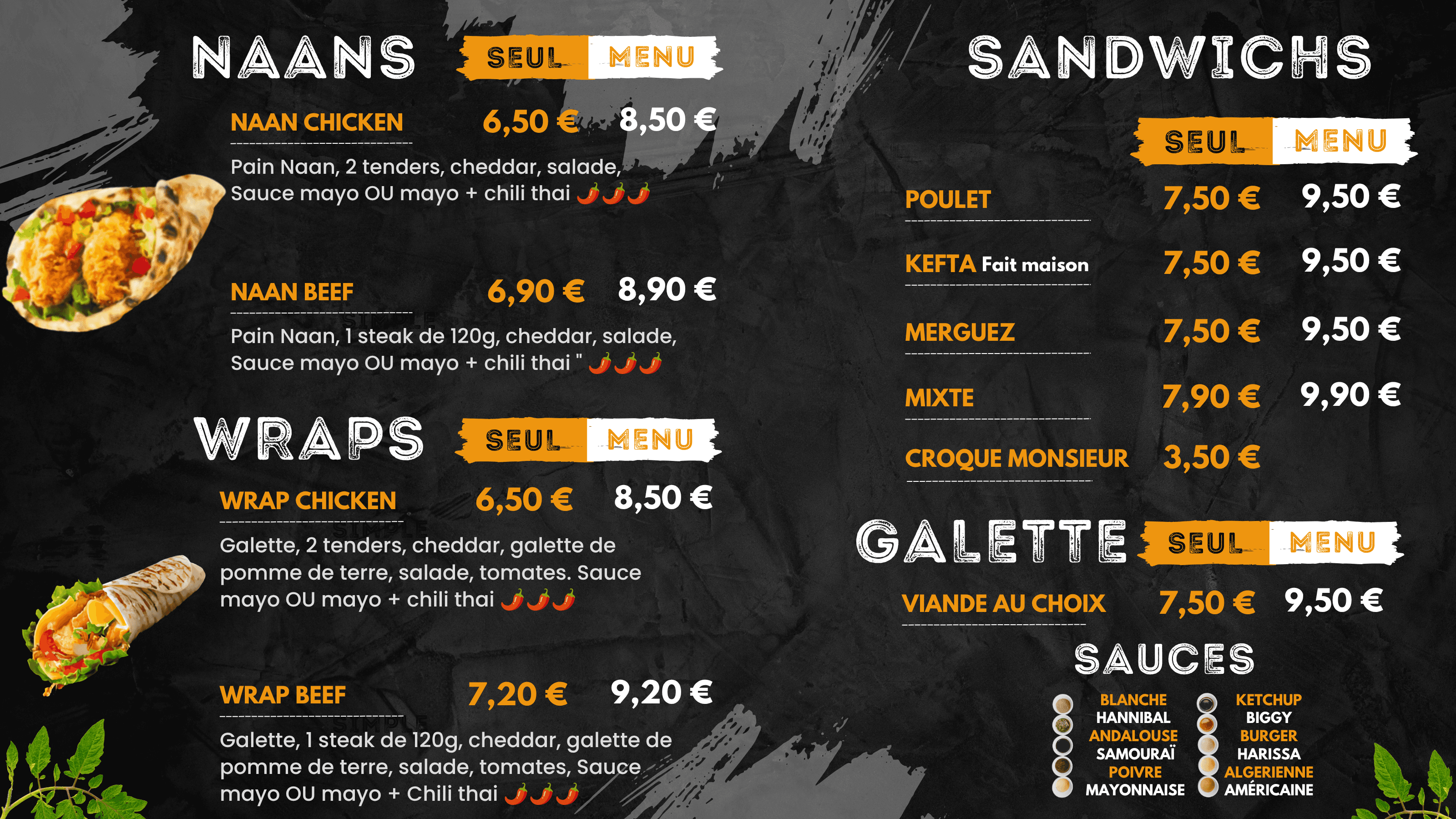 Menu TV NAANS · WRAPS